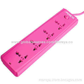 4-outlet universal power strip, one switch control, 100% copper, high quality